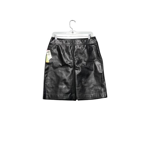 Old Navy Genuine Leather Pencil Skirt Black Sz 6 - Picture 1 of 7